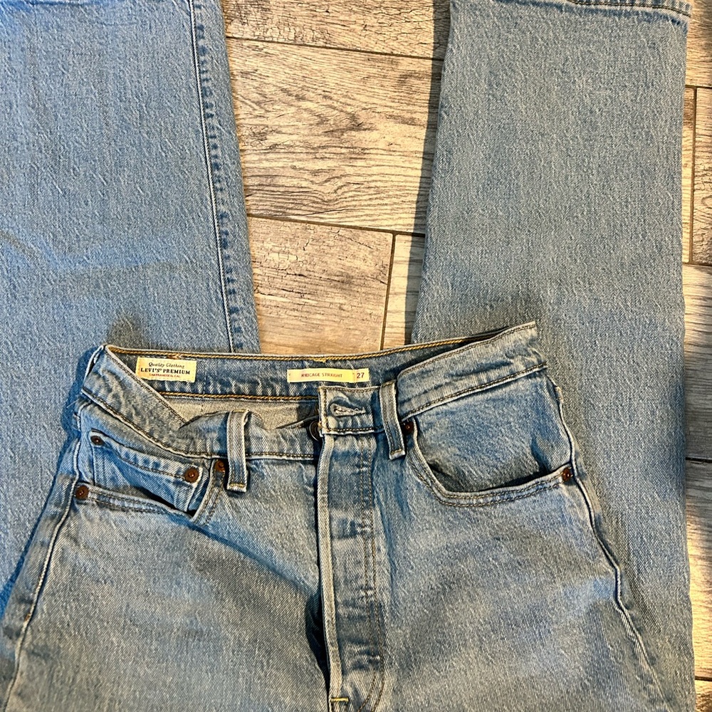 Levi's Light Blue High-Rise Straight Jeans